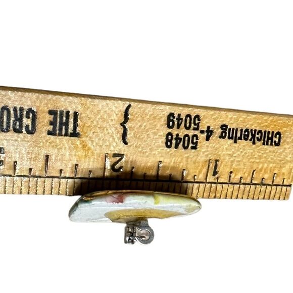 Musical theme vintage ceramic pin brooch - Picture 7 of 7